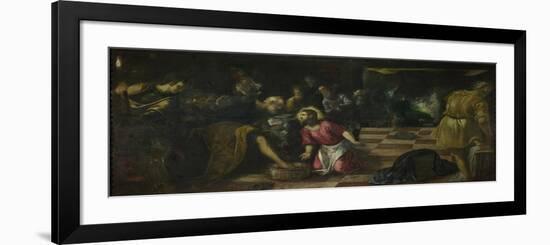 Christ Washing the Feet of the Disciples, Ca. 1575-Jacopo Tintoretto-Framed Giclee Print