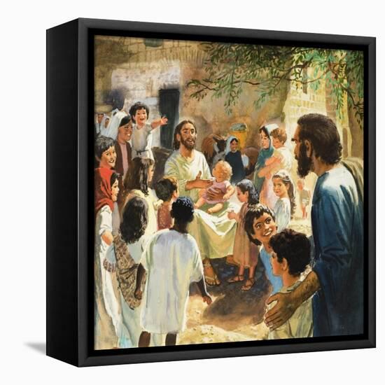 Christ with Children-Peter Seabright-Framed Stretched Canvas