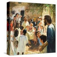 Christ with Children-Peter Seabright-Stretched Canvas