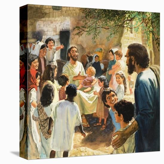 Christ with Children-Peter Seabright-Stretched Canvas