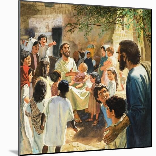 Christ with Children-Peter Seabright-Mounted Giclee Print