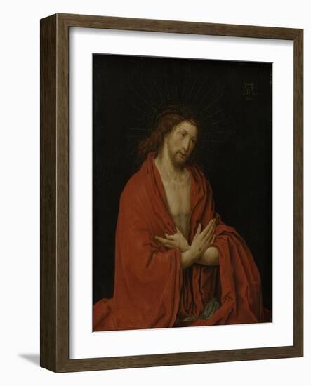 Christ with Crown of Thorns-Lucas van Leyden-Framed Art Print