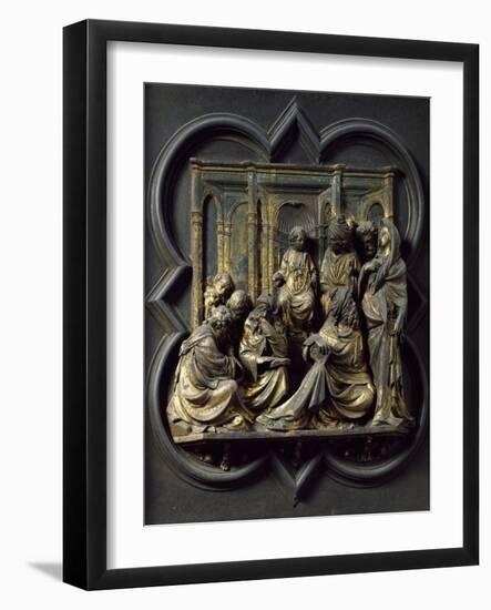 Christ with Doctors, Bronze Panel-null-Framed Giclee Print