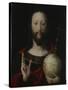 Christ with Globe - 'salvator Mundi', Lower Rhine, 1537-45-German School-Stretched Canvas