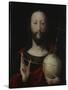 Christ with Globe - 'salvator Mundi', Lower Rhine, 1537-45-German School-Stretched Canvas