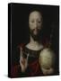 Christ with Globe - 'salvator Mundi', Lower Rhine, 1537-45-German School-Stretched Canvas