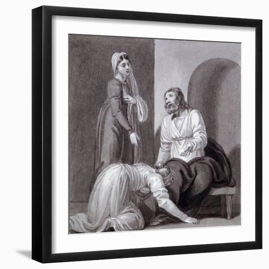 Christ with Martha and Mary, C1810-C1844-Henry Corbould-Framed Giclee Print