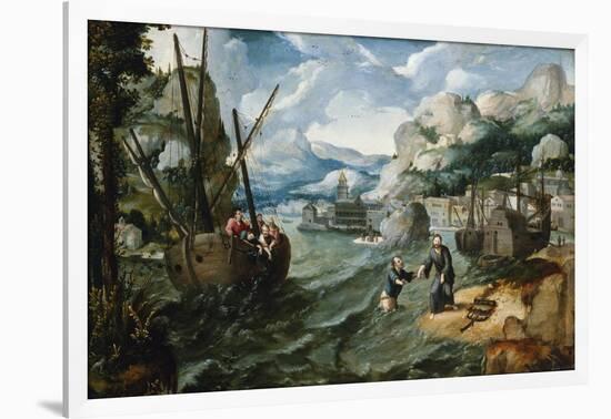 Christ with Saint Peter and the Disciples on the Sea of Galilee-Lucas Gassel-Framed Giclee Print