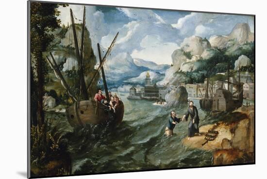 Christ with Saint Peter and the Disciples on the Sea of Galilee-Lucas Gassel-Mounted Giclee Print