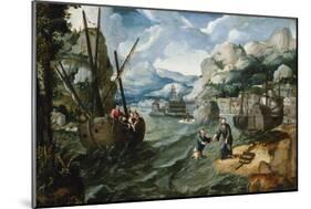 Christ with Saint Peter and the Disciples on the Sea of Galilee-Lucas Gassel-Mounted Giclee Print