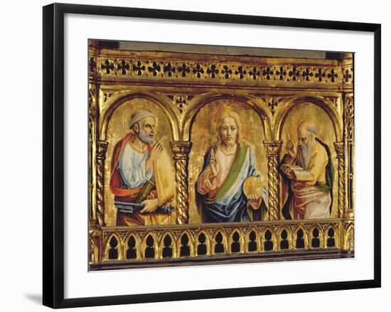 Christ with St. Peter and St. Paul, Detail from the Sant'Emidio Polyptych (Detail)-Carlo Crivelli-Framed Giclee Print