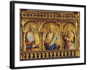 Christ with St. Peter and St. Paul, Detail from the Sant'Emidio Polyptych (Detail)-Carlo Crivelli-Framed Giclee Print