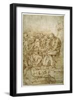 Christ with Symbols of Passions attended by seven Figures', early 16th century-Baccio Bandinelli-Framed Giclee Print