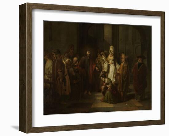 Christ with the Adulterous Woman-Gerbrand Van Den Eeckhout-Framed Art Print