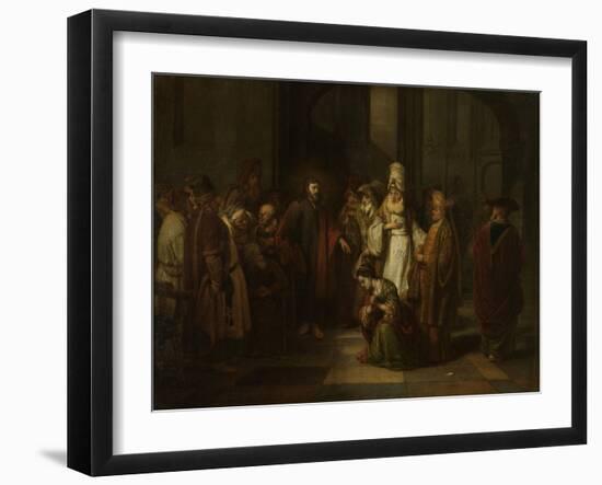 Christ with the Adulterous Woman-Gerbrand Van Den Eeckhout-Framed Art Print