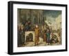 Christ with the Adulterous Woman-Jacopo Tintoretto-Framed Art Print