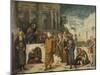 Christ with the Adulterous Woman-Jacopo Tintoretto-Mounted Art Print