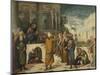 Christ with the Adulterous Woman-Jacopo Tintoretto-Mounted Art Print