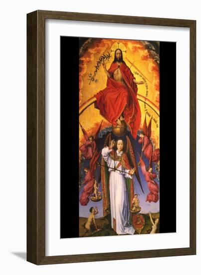 Christ with the Archangel Michael-Rogier van der Weyden-Framed Art Print