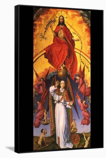 Christ with the Archangel Michael-Rogier van der Weyden-Framed Stretched Canvas