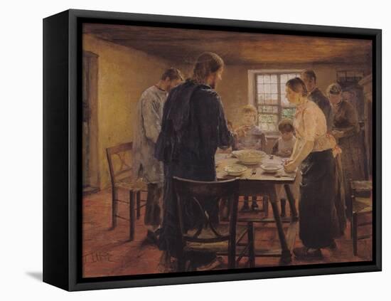 Christ with the Peasants, circa 1887-88-Fritz von Uhde-Framed Stretched Canvas