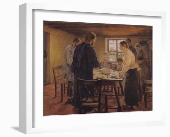 Christ with the Peasants, circa 1887-88-Fritz von Uhde-Framed Giclee Print