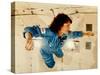 Christa McAuliffe Experiences Weightlessness-null-Stretched Canvas