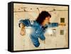 Christa McAuliffe Experiences Weightlessness-null-Framed Stretched Canvas