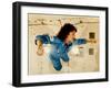 Christa McAuliffe Experiences Weightlessness-null-Framed Photo