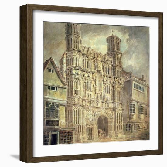 Christchurch Gate, Canterbury, C.1792-93-JMW Turner-Framed Giclee Print