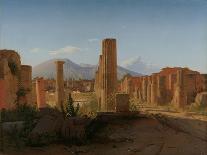 The Forum at Pompeii with Vesuvius in the Background, 1841-Christen Schiellerup Købke-Giclee Print