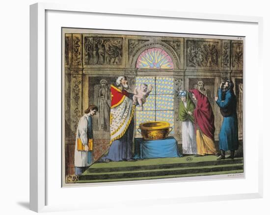 Christening Ceremony in Orthodox Church-null-Framed Giclee Print