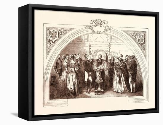 Christening of the Prince of Wales at St. George's Chapel, Windsor, January 25, 1842. Uk-null-Framed Stretched Canvas