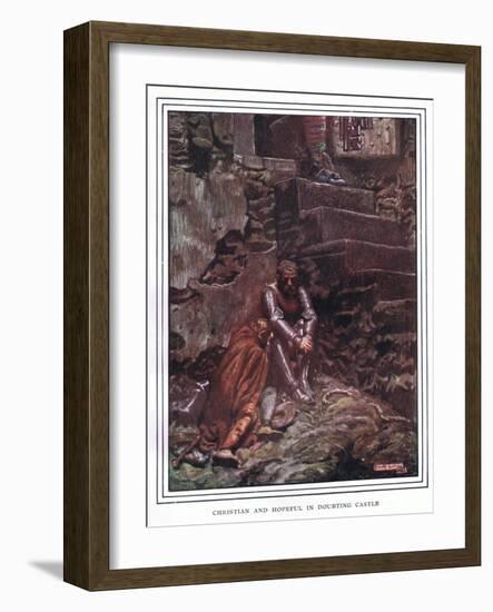 Christian and Hopeful in Doubting Castle-John Byam Liston Shaw-Framed Giclee Print