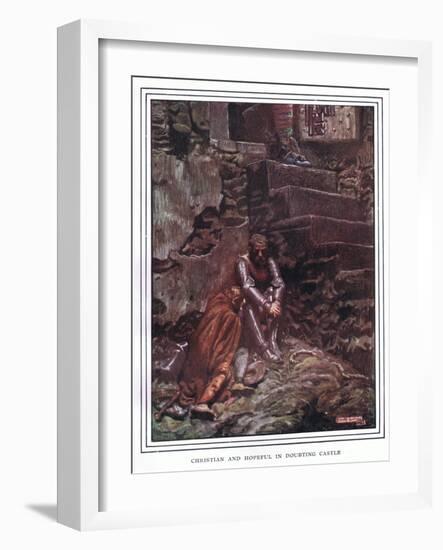 Christian and Hopeful in Doubting Castle-John Byam Liston Shaw-Framed Giclee Print