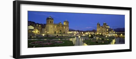 Christian Cathedral and Square at Dusk, Cuzco (Cusco), Unesco World Heritage Site, Peru-Gavin Hellier-Framed Photographic Print