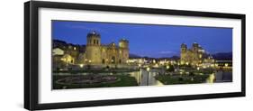 Christian Cathedral and Square at Dusk, Cuzco (Cusco), Unesco World Heritage Site, Peru-Gavin Hellier-Framed Photographic Print