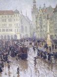 Martienplatz in Munich in the Winter of 1915, Germany 20th Century-Christian Conrad Parnemann-Mounted Giclee Print