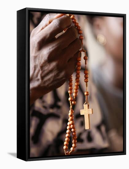 Christian Couple Praying, Togoville, Togo, West Africa, Africa-null-Framed Stretched Canvas