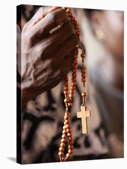 Christian Couple Praying, Togoville, Togo, West Africa, Africa-null-Stretched Canvas