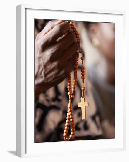 Christian Couple Praying, Togoville, Togo, West Africa, Africa-null-Framed Photographic Print