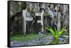 Christian Cross, Matinioc Shrine, Bacuit Archipelago, Palawan, Philippines-Michael Runkel-Framed Stretched Canvas