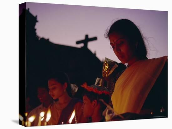 Christian Devotee, St. Francis Xavier Exposition, Goa, India-David Beatty-Stretched Canvas