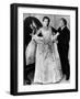 Christian Dior Arranging One of His Dresses-null-Framed Photographic Print