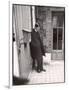 Christian Dior's Successor Yves Saint Laurent Standing Alone After Attending Dior's Funeral-Loomis Dean-Framed Photographic Print