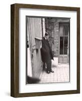 Christian Dior's Successor Yves Saint Laurent Standing Alone After Attending Dior's Funeral-Loomis Dean-Framed Photographic Print