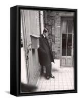 Christian Dior's Successor Yves Saint Laurent Standing Alone After Attending Dior's Funeral-Loomis Dean-Framed Stretched Canvas