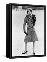 Christian Dior Tweed Suit with Cap and Scarf, 1961-John French-Framed Stretched Canvas