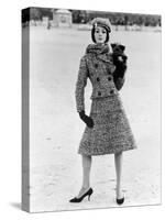 Christian Dior Tweed Suit with Cap and Scarf, 1961-John French-Stretched Canvas