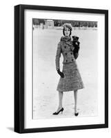 Christian Dior Tweed Suit with Cap and Scarf, 1961-John French-Framed Giclee Print